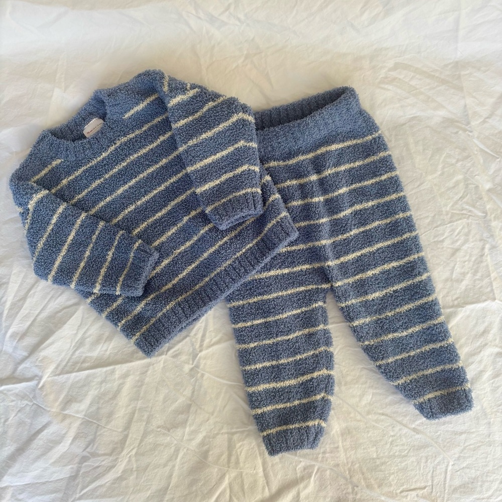 Hanna Andersson Marshmallow Baby Sweater & Pants Set 6–12M Blue